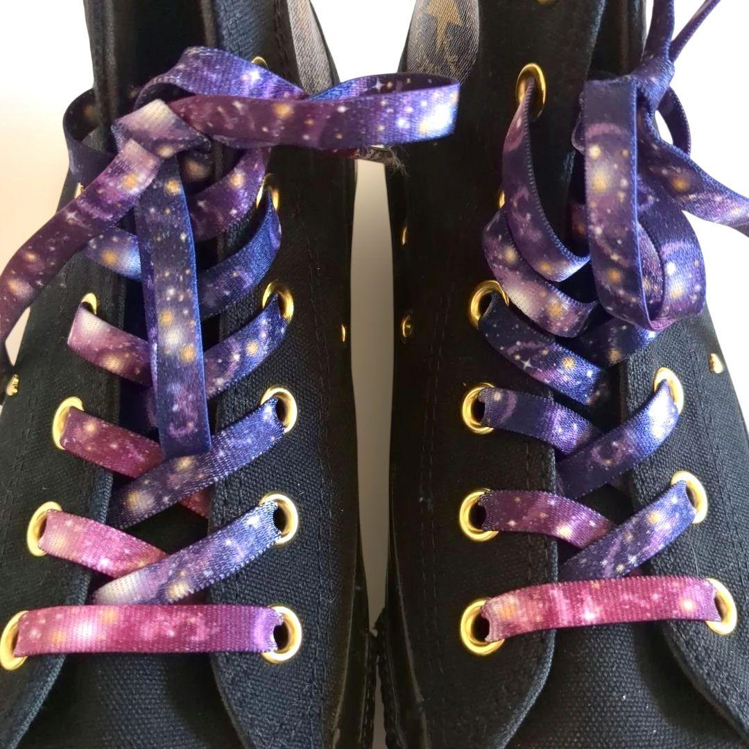 希少デザイン★極美品★コンバース スニーカー ハート スタッズ 宇宙柄 24cm