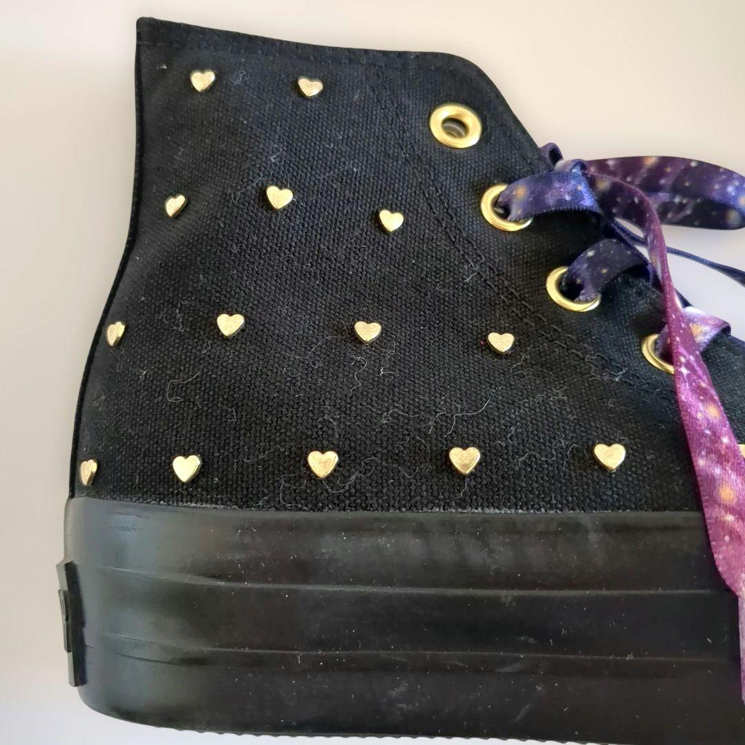 希少デザイン★極美品★コンバース スニーカー ハート スタッズ 宇宙柄 24cm