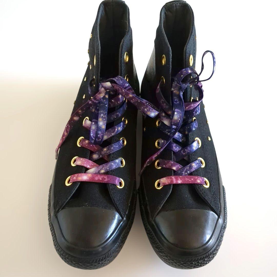 希少デザイン★極美品★コンバース スニーカー ハート スタッズ 宇宙柄 24cm