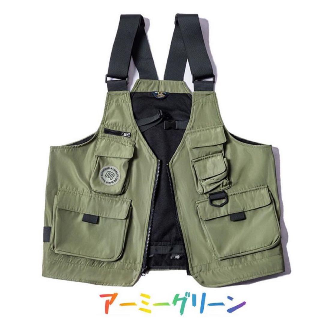 2way タクティカルベスト　バッグ マルチポケット　軽量作業着　釣り　撮影