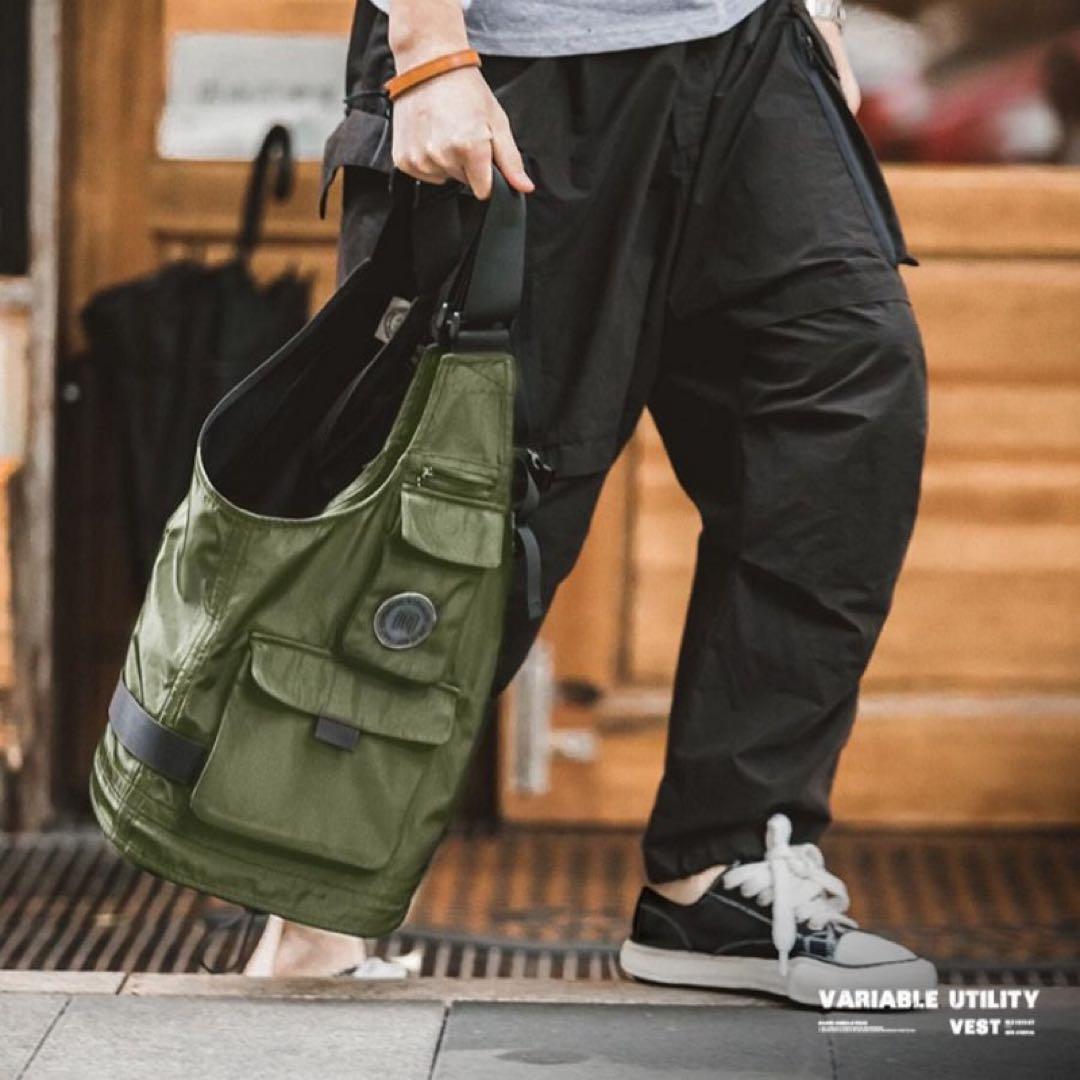 2way タクティカルベスト　バッグ マルチポケット　軽量作業着　釣り　撮影