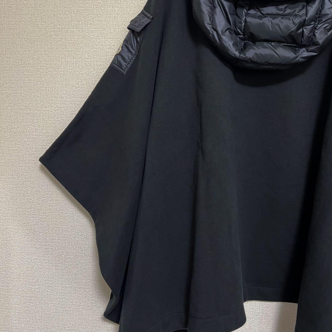 Moncler モンクレール　ポンチョ　ケープコート　ブラック　フード付き