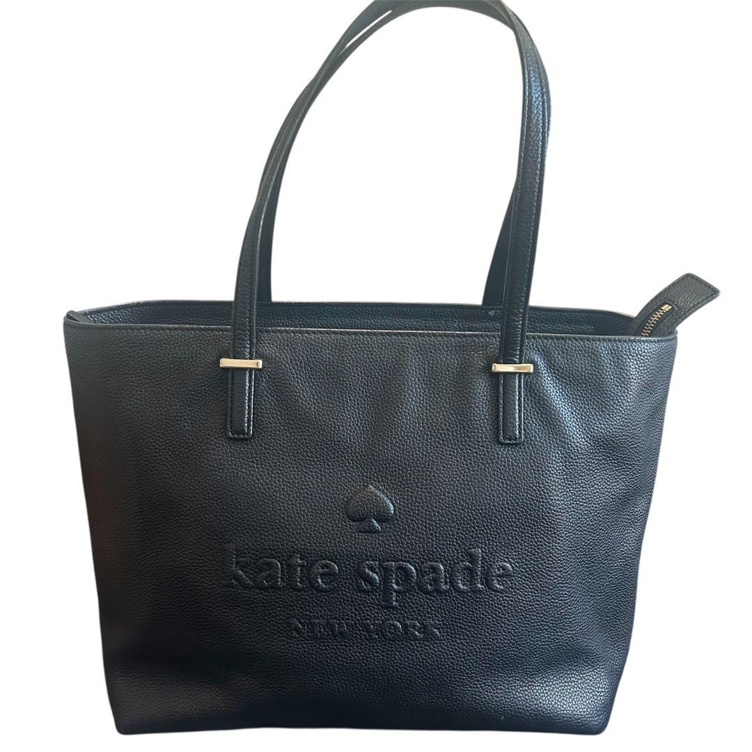 kate spade トートバッグ A4 エンボス ビジネス 黒 ブラック