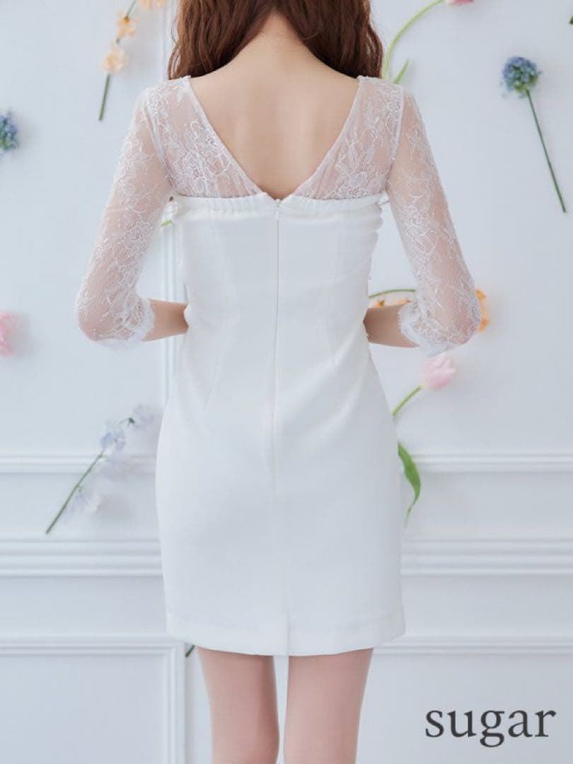 ROBE de FLEURS Glossy Sサイズドレス ホワイト