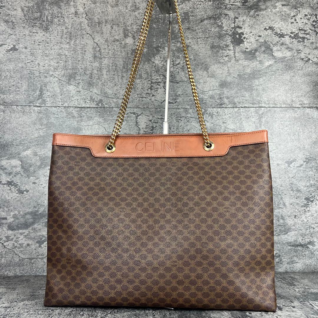 CELINE マカダム チェーン トートバッグ A4収納可能