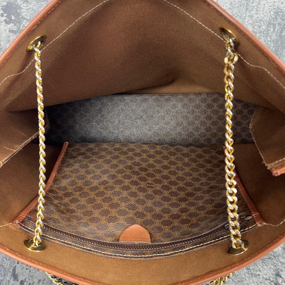 CELINE マカダム チェーン トートバッグ A4収納可能