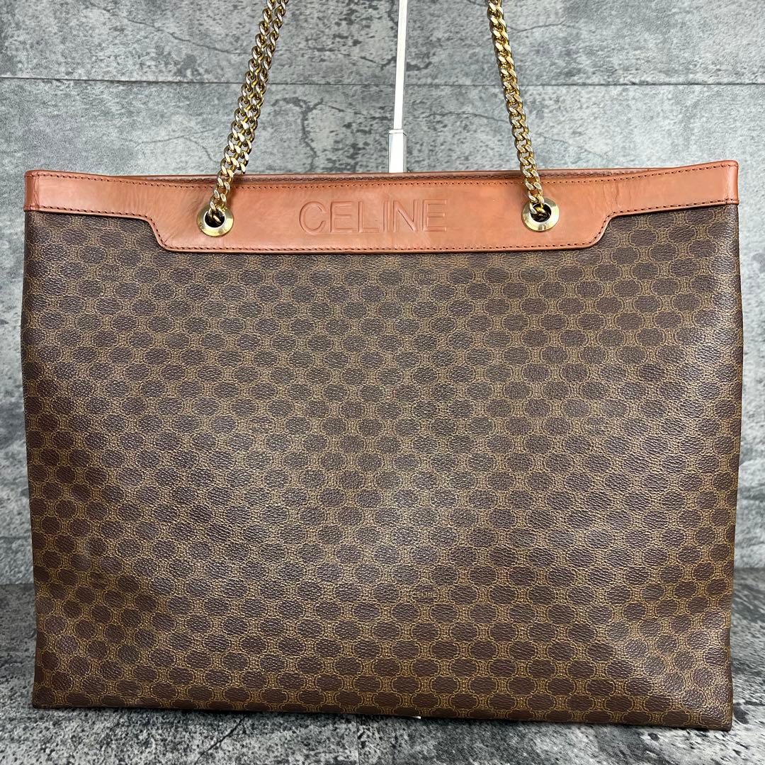 CELINE マカダム チェーン トートバッグ A4収納可能