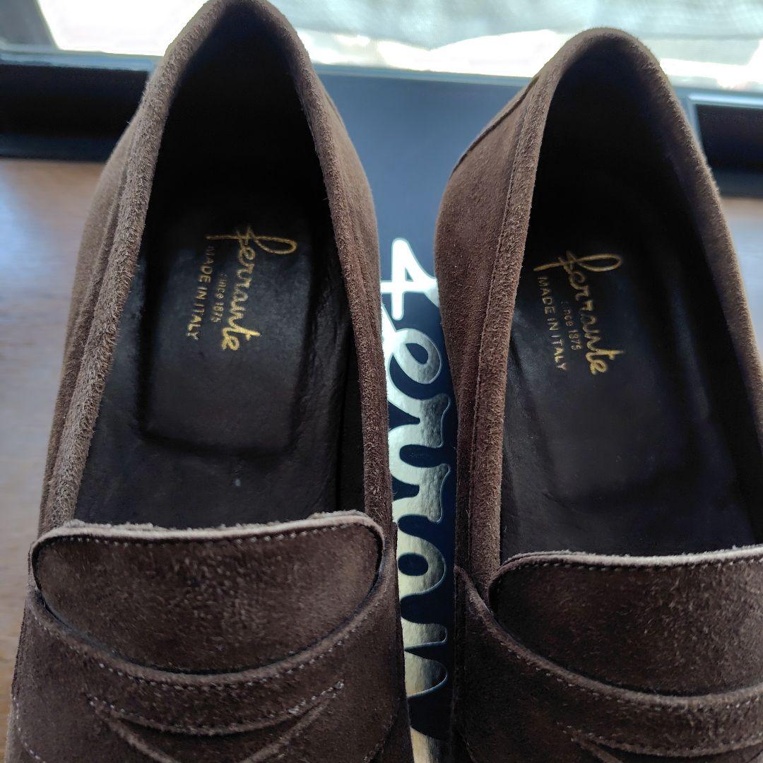 ferrante ブラウン スエード ローファー