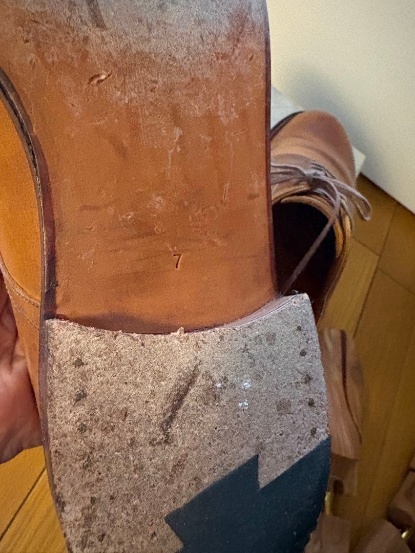 HIROSHI TSUBOUCHI プレーントゥ　コードバン　cognac /7