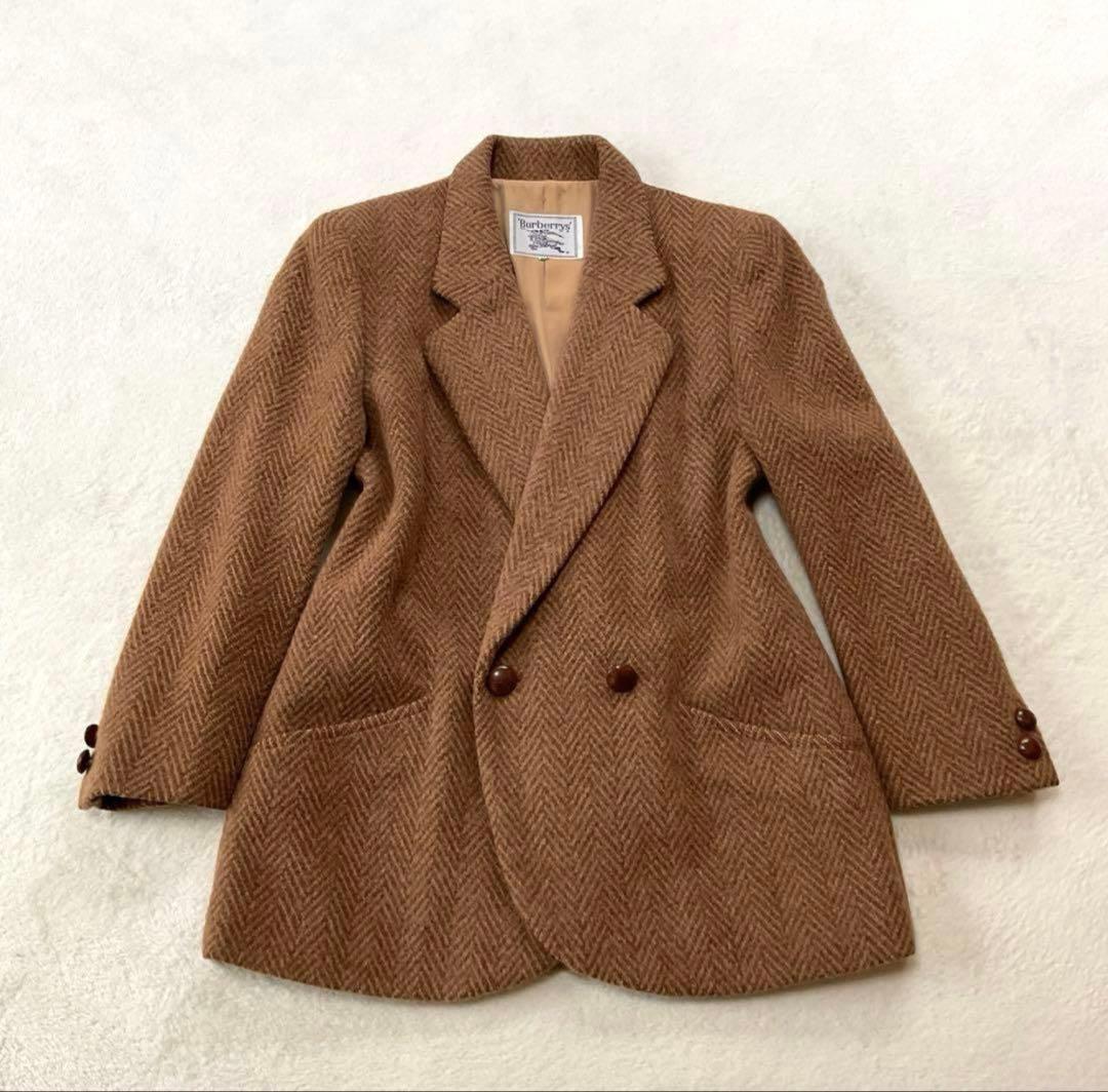 ユ*ス様 【美品】バーバリー テーラードジャケット ヘリンボーン クルミボタン