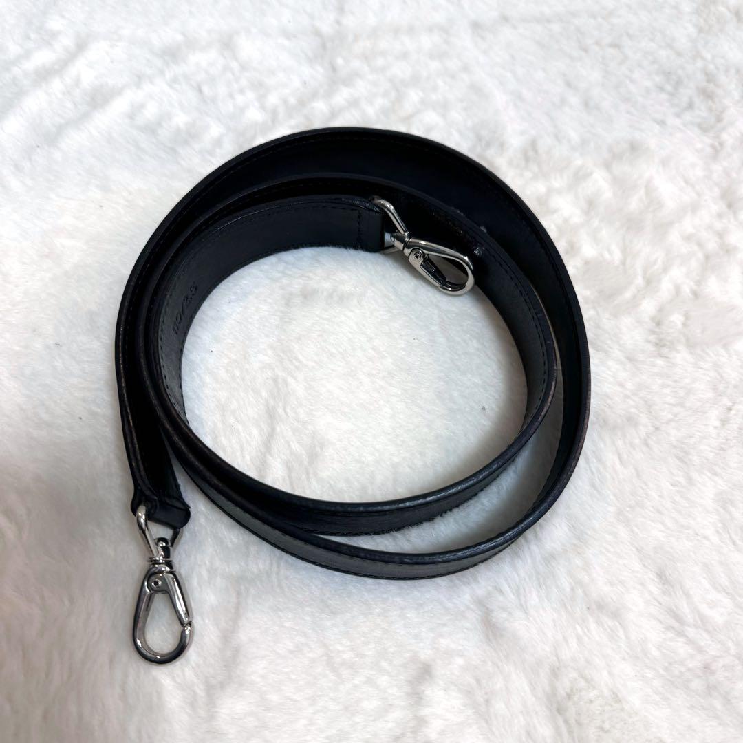 【美品】ヒロフ ワンショルダーバッグ Hロゴ レザー 2way 本革　ブラック