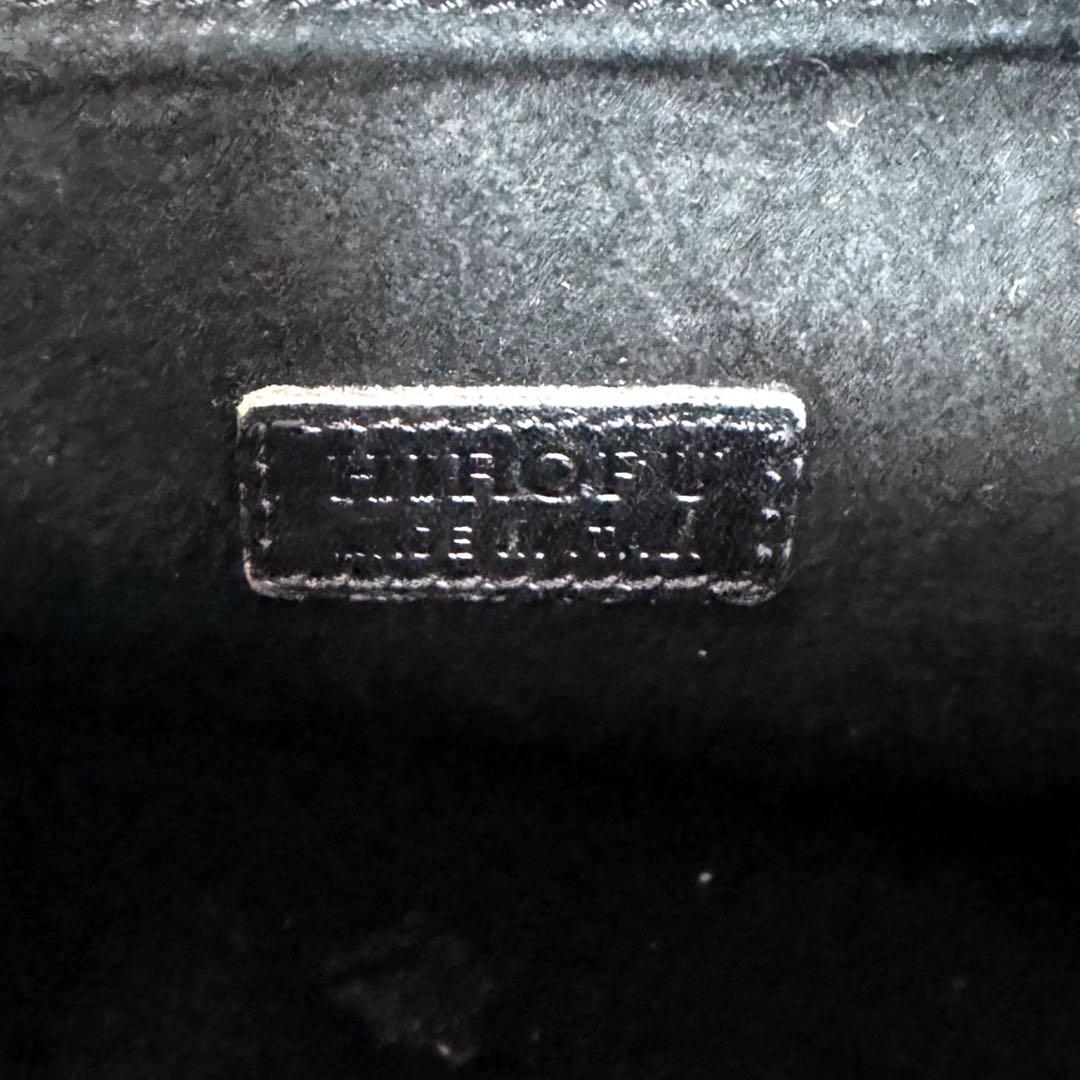 【美品】ヒロフ ワンショルダーバッグ Hロゴ レザー 2way 本革　ブラック