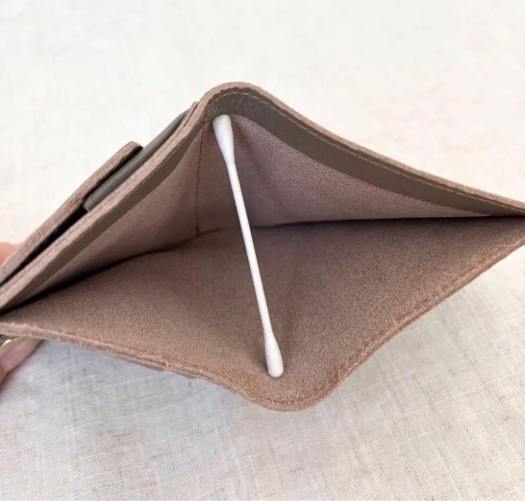 美品イルビゾンテ ボックスフラップスクエアウォレット 折り財布　グレー