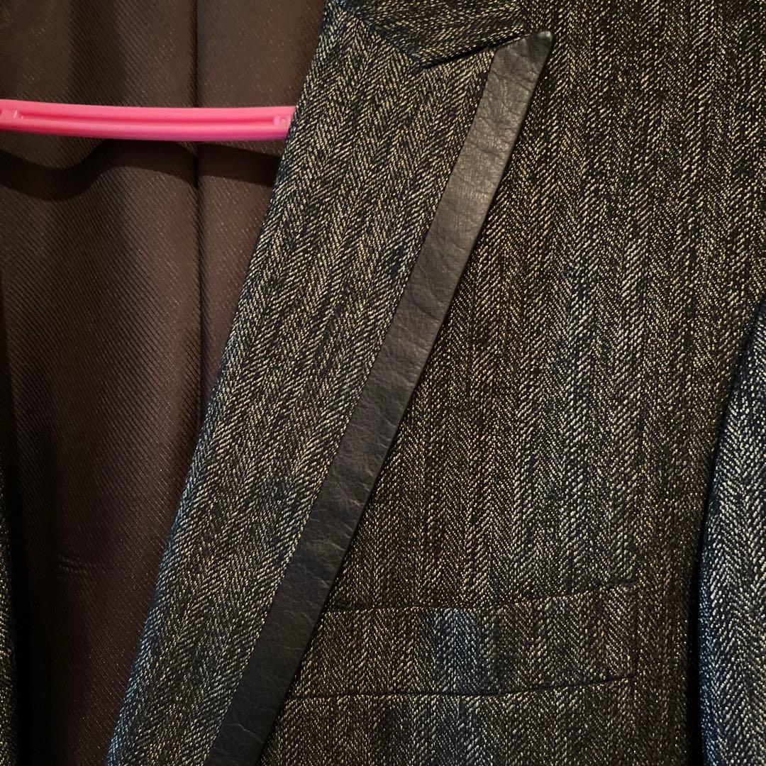 新品未使用　コムサメン　セットアップ上下スーツM 茶系ゴールド