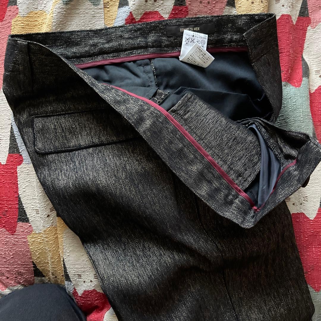 新品未使用　コムサメン　セットアップ上下スーツM 茶系ゴールド