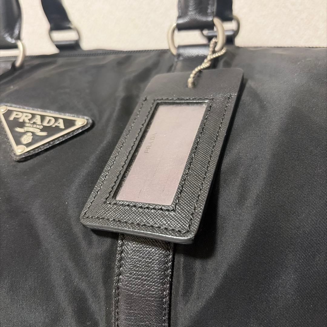 希少 PRADA プラダ ナイロン×レザー ブラック ボストンバッグ