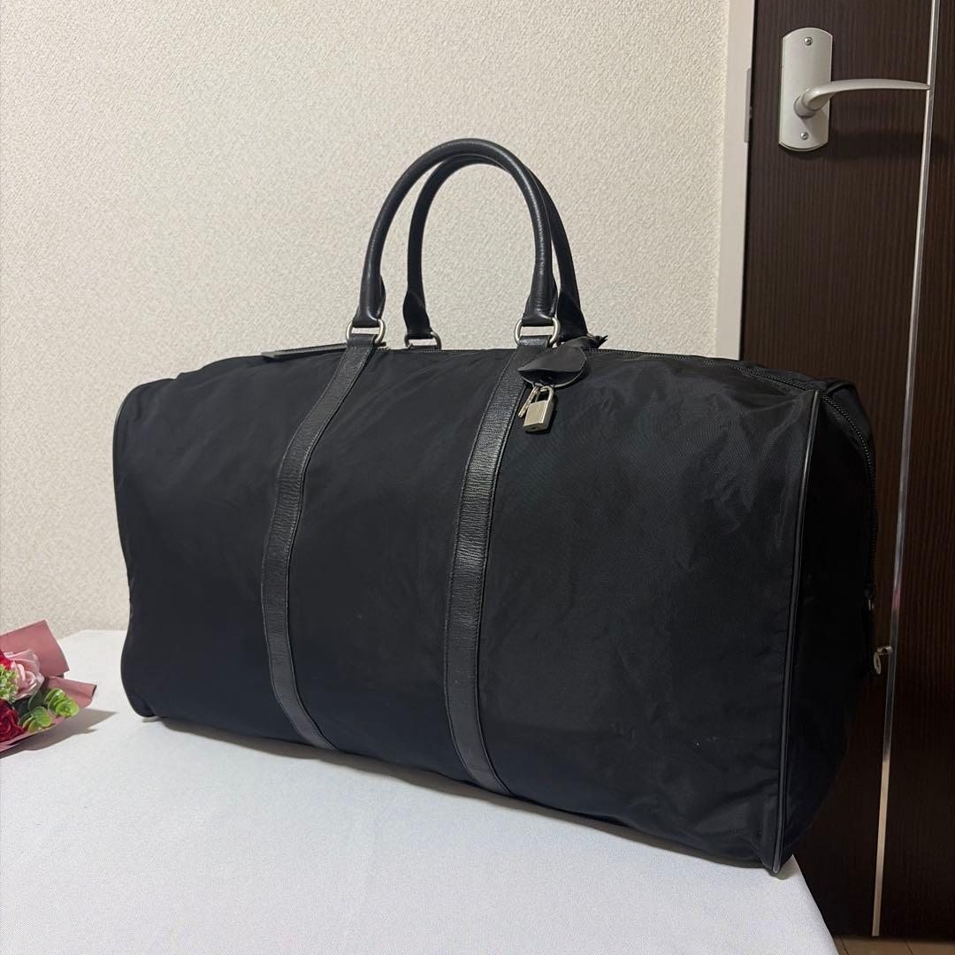 希少 PRADA プラダ ナイロン×レザー ブラック ボストンバッグ