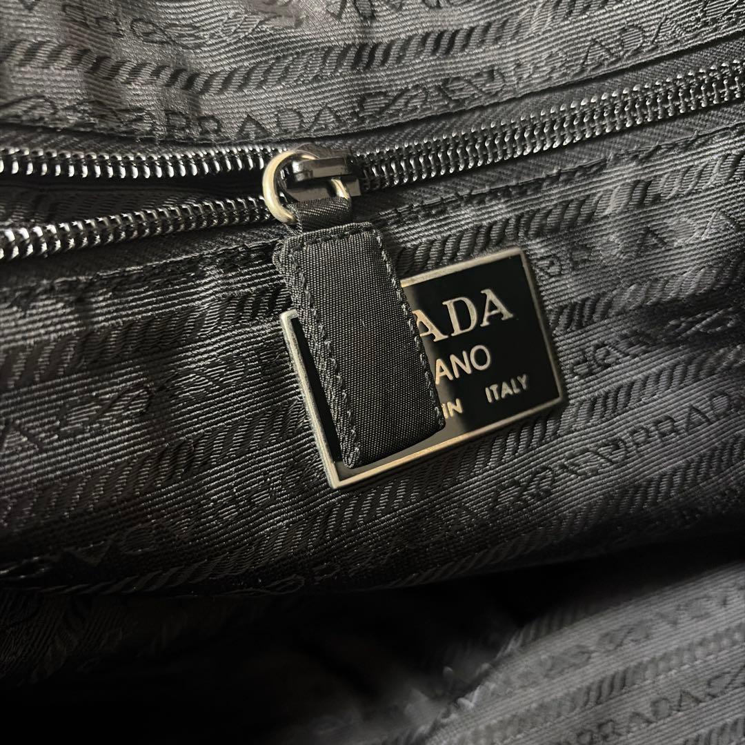 希少 PRADA プラダ ナイロン×レザー ブラック ボストンバッグ