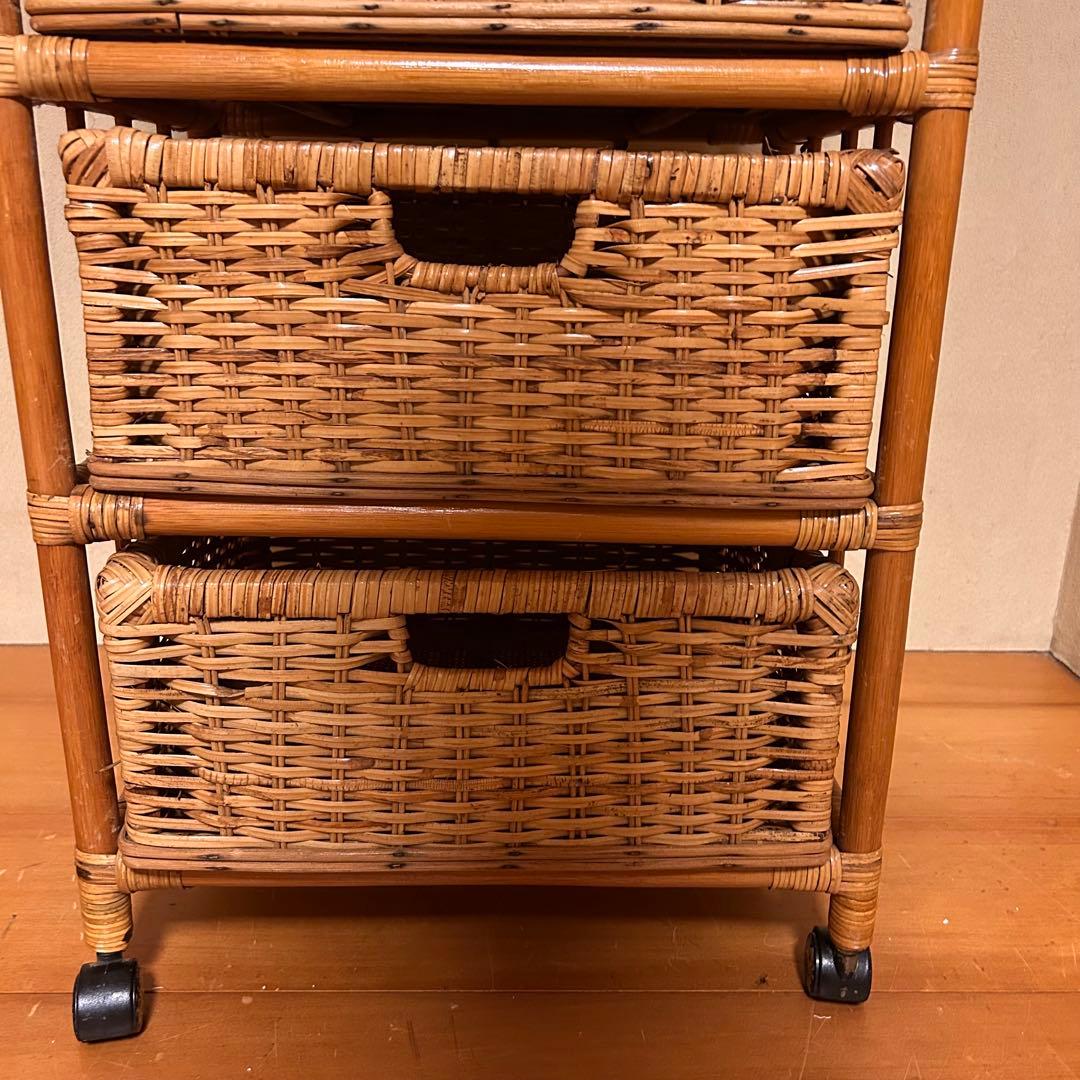 ラタン　ランドリーチェスト　棚