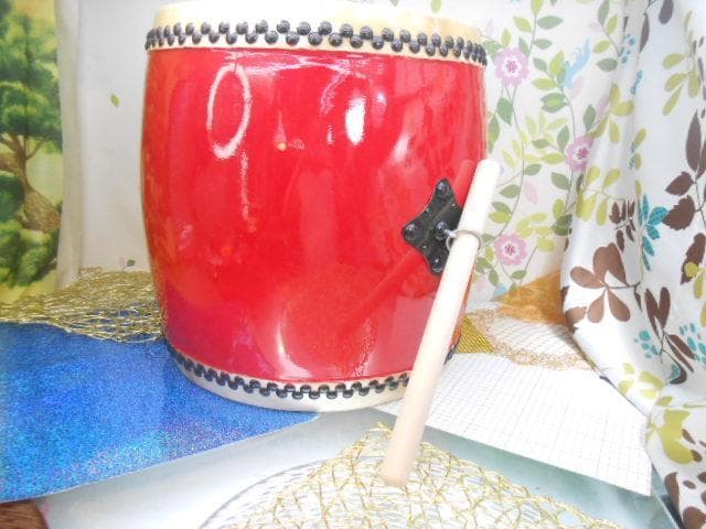 (送料無料)28.000円　N沖縄大太鼓39cm 撥付き　約5.5kg