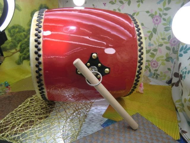 (送料無料)28.000円　N沖縄大太鼓39cm 撥付き　約5.5kg