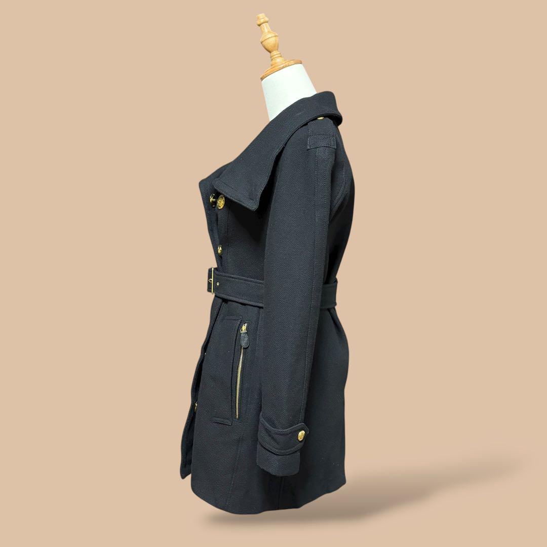 美品正規品ユーロ規格BURBERRYBRITカシミヤ混ウールコートチェック柄黒M