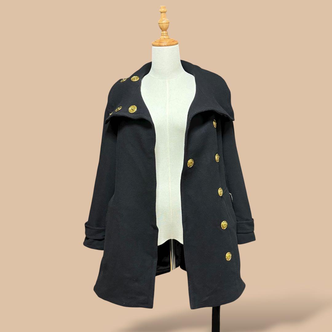 美品正規品ユーロ規格BURBERRYBRITカシミヤ混ウールコートチェック柄黒M