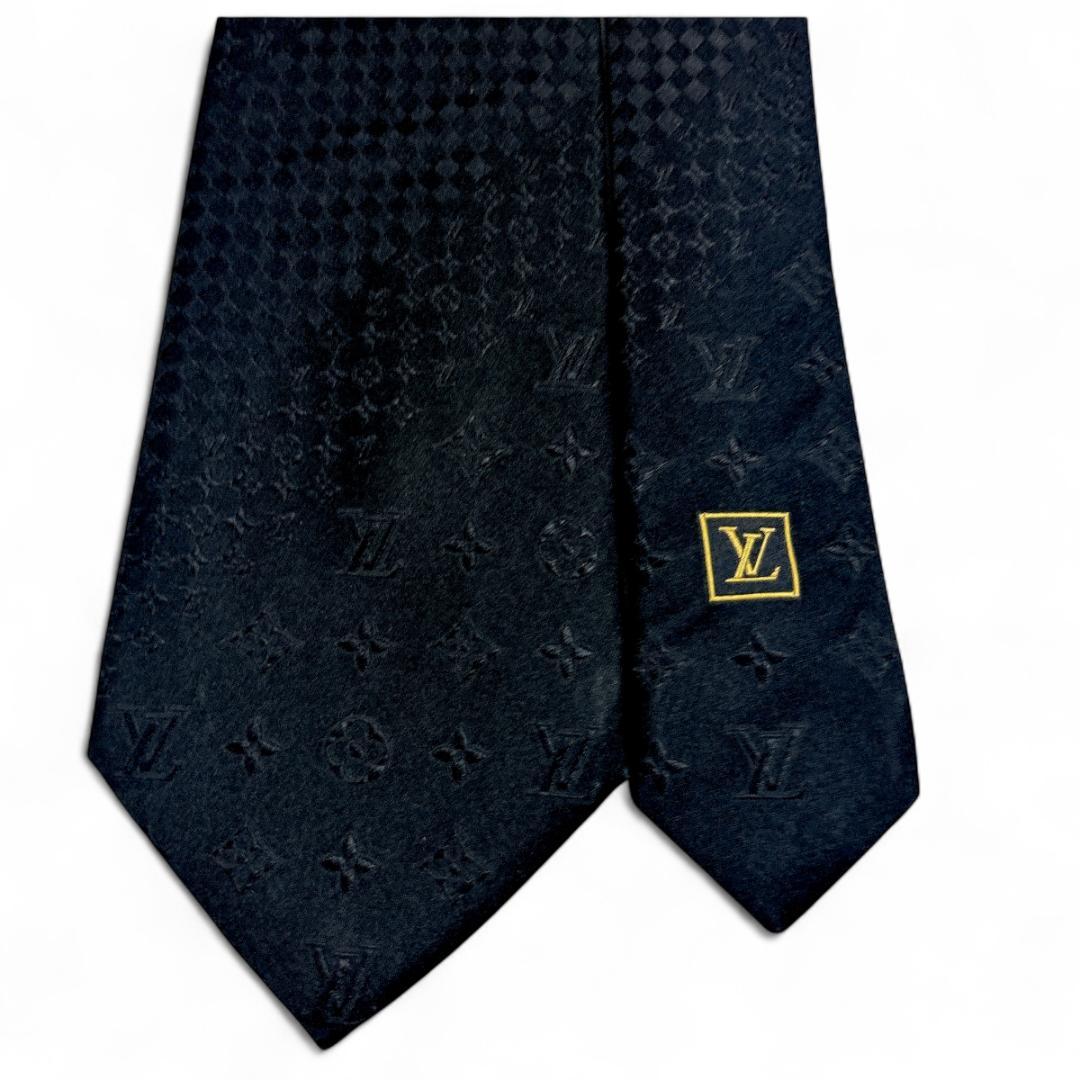 LOUIS VUITTON ネクタイ ダミエ モノグラム 黒 フォーマル