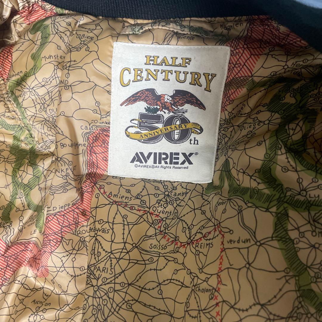 AVIREX ブラック MA-1ジャケット Lサイズ　50周年記念