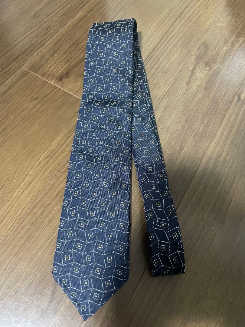 ドレイクス　Drake's ネクタイ　ネイビー小紋