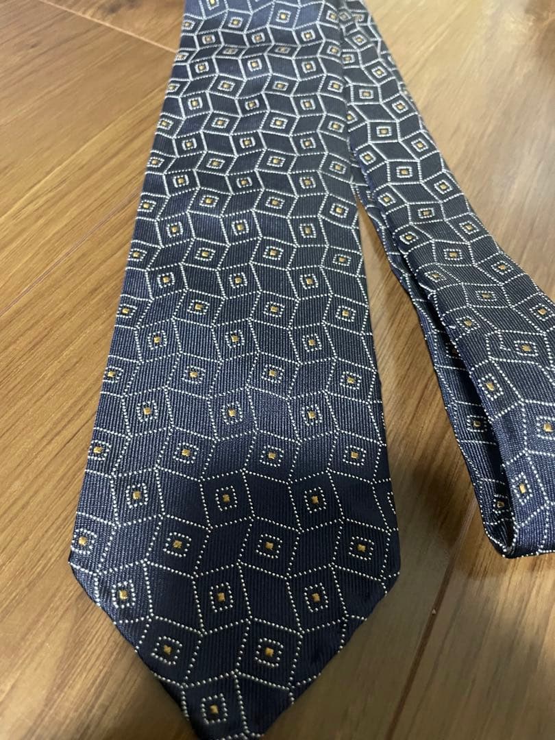 ドレイクス　Drake's ネクタイ　ネイビー小紋