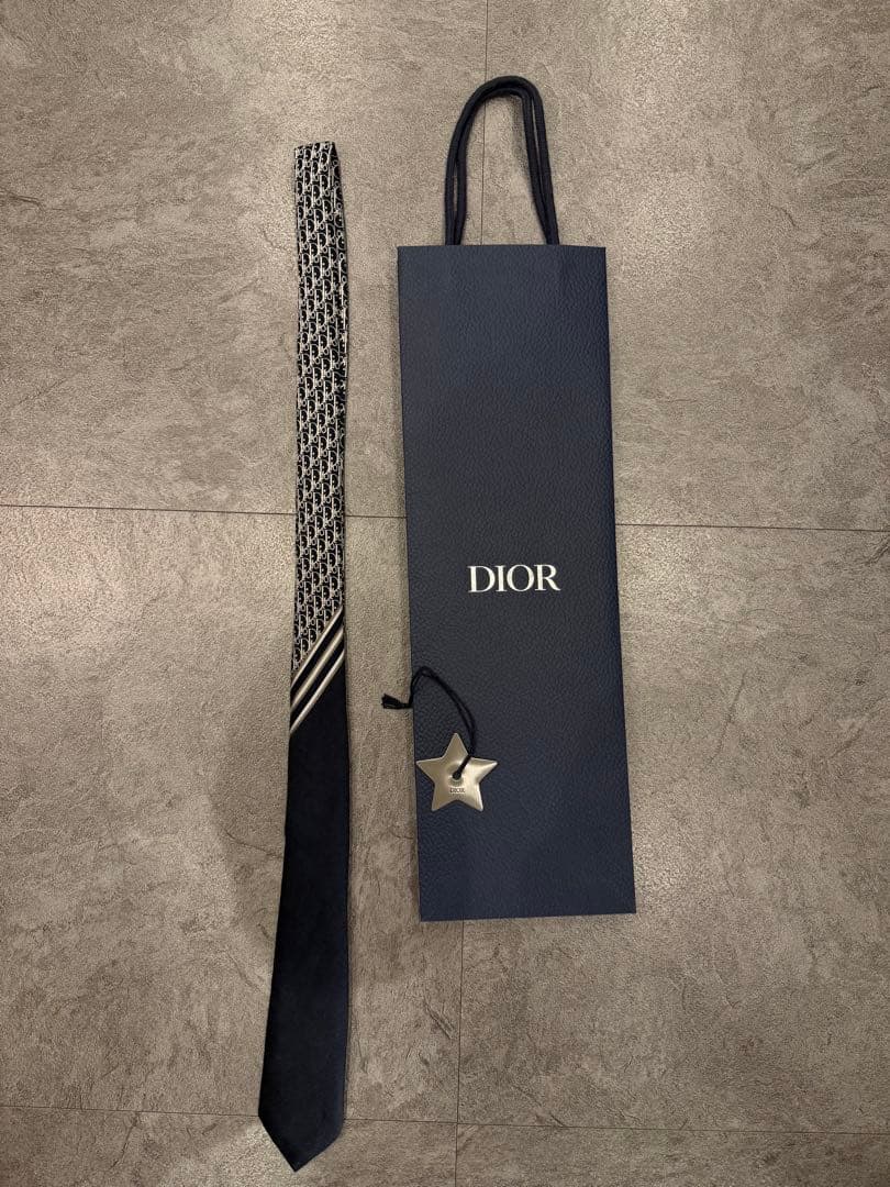 【新品同様】DIOR オブリーク シルクネクタイ ネイビー