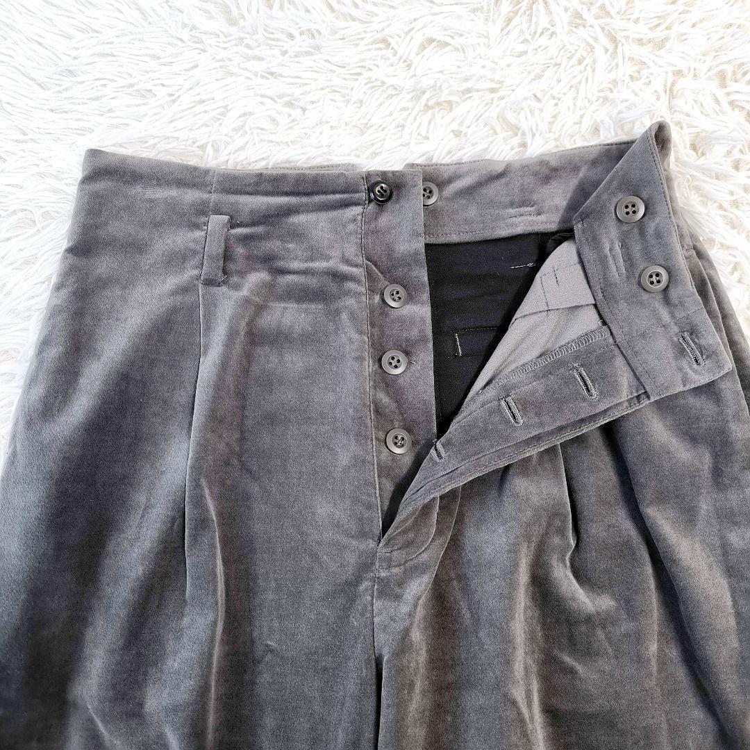 LISETTE リゼッタ ベルベット タック パンツ グレー