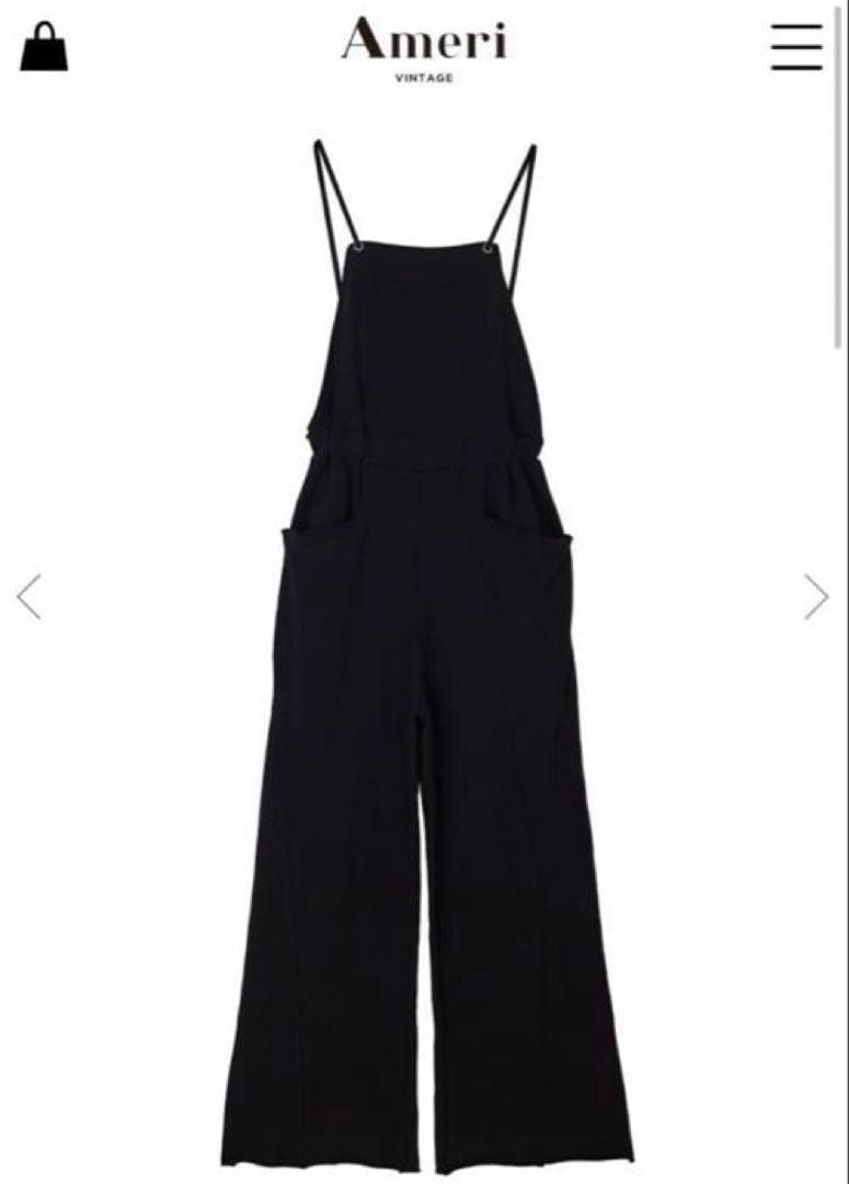 【美品】Ameri SWEAT EASY ROMPERS ブラック(Sサイズ)