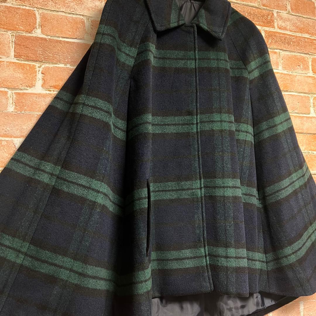 (未使用級)ジェンヌxブリジット　バルドー　コラボポンチョケープコート　チェック