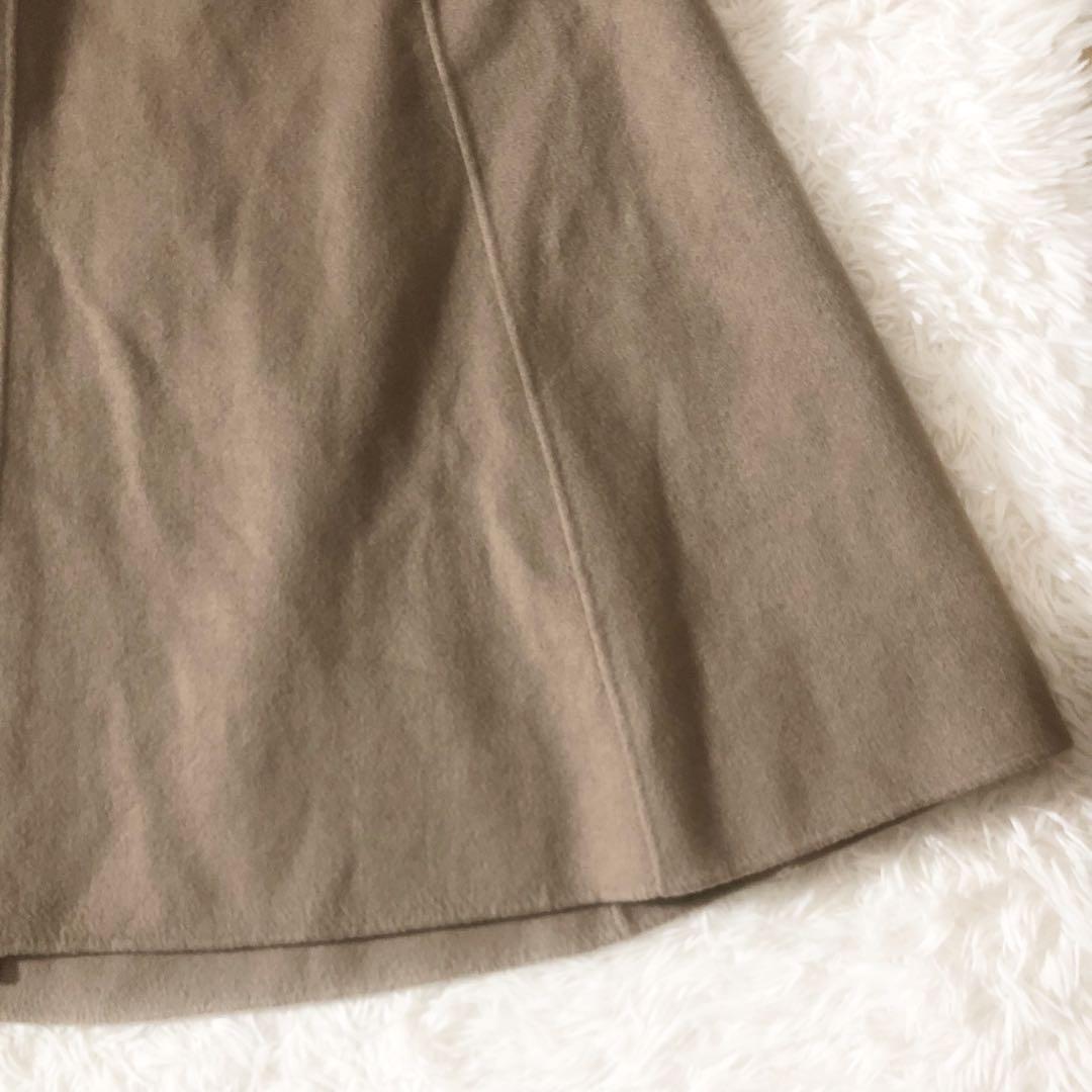 希少 ウィムガゼット カシミヤ100% リバーポンチョコート ロング グレージュ