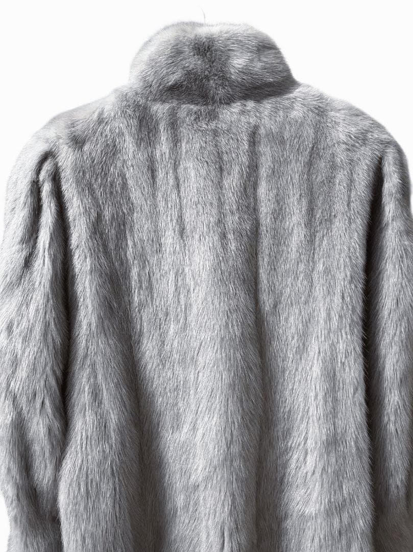 美品美色　ミンクコート　染め色　襟2way　毛皮　リアルファー　柔らか　ミドル丈