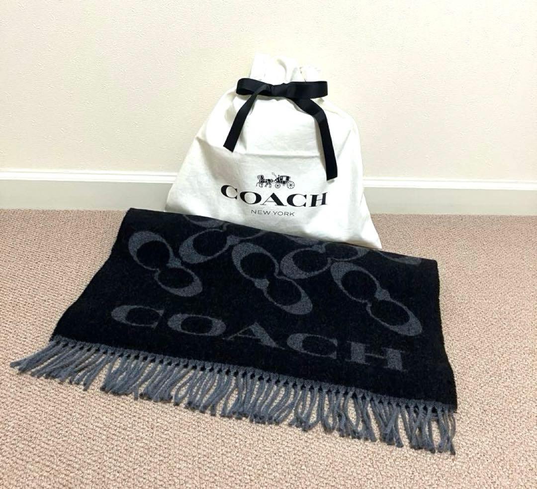 新品未使用 COACH コーチ シグネチャー 大判マフラー