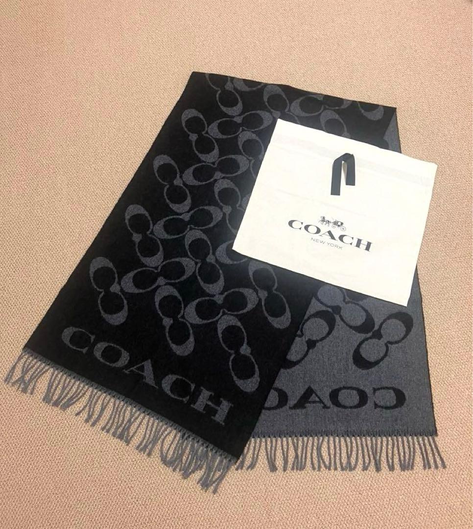 新品未使用 COACH コーチ シグネチャー 大判マフラー