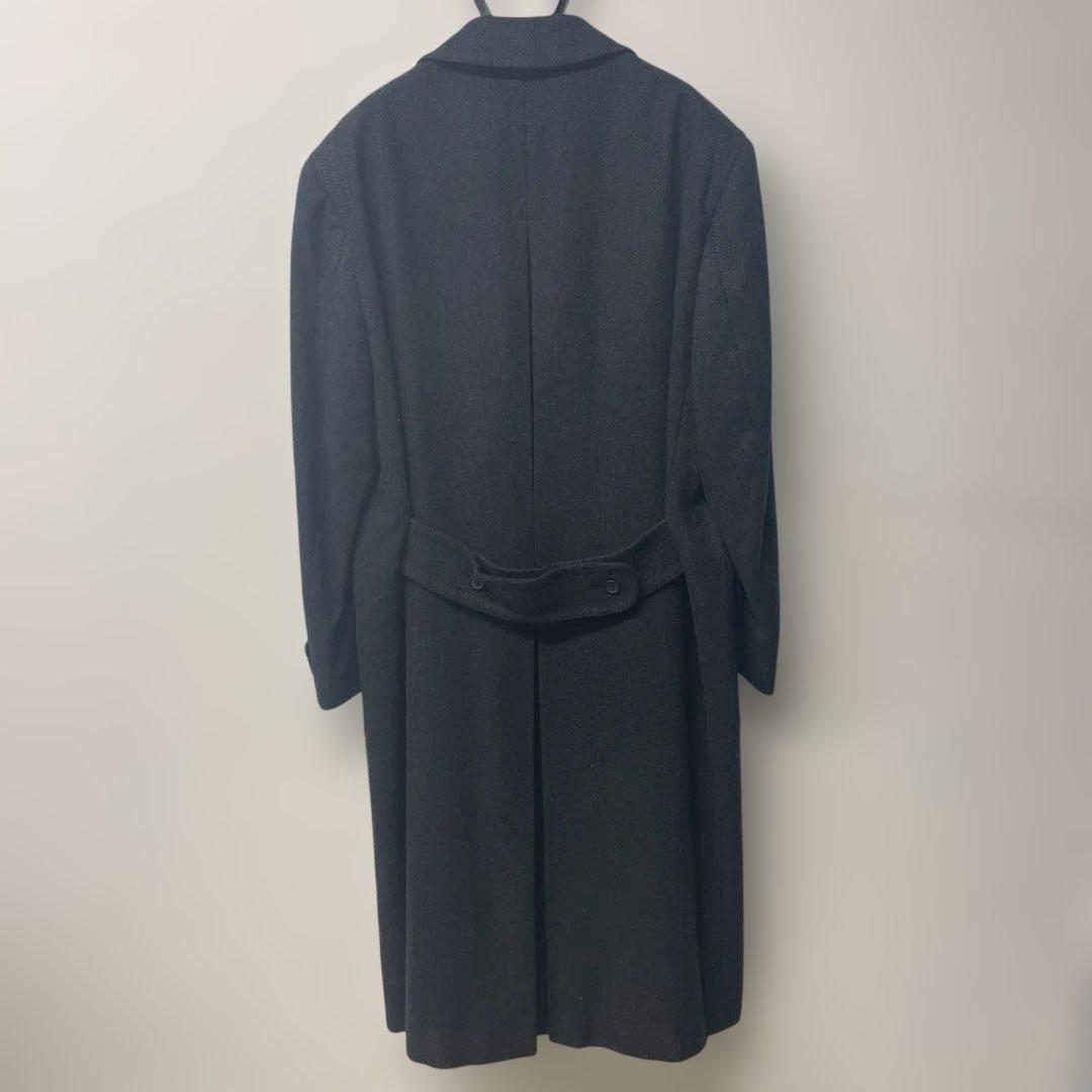 ゼニア　カシミヤ　ダブルブレスト　ベルテッド　チェスターコート　ヘリンボーン