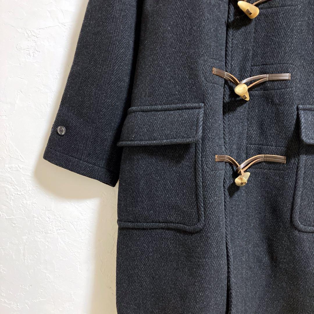 ラコステ　ヘリンボーン　ダッフルコート　フード　グレー　L