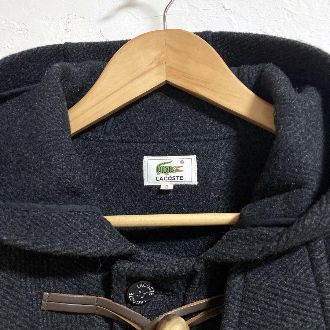 ラコステ　ヘリンボーン　ダッフルコート　フード　グレー　L