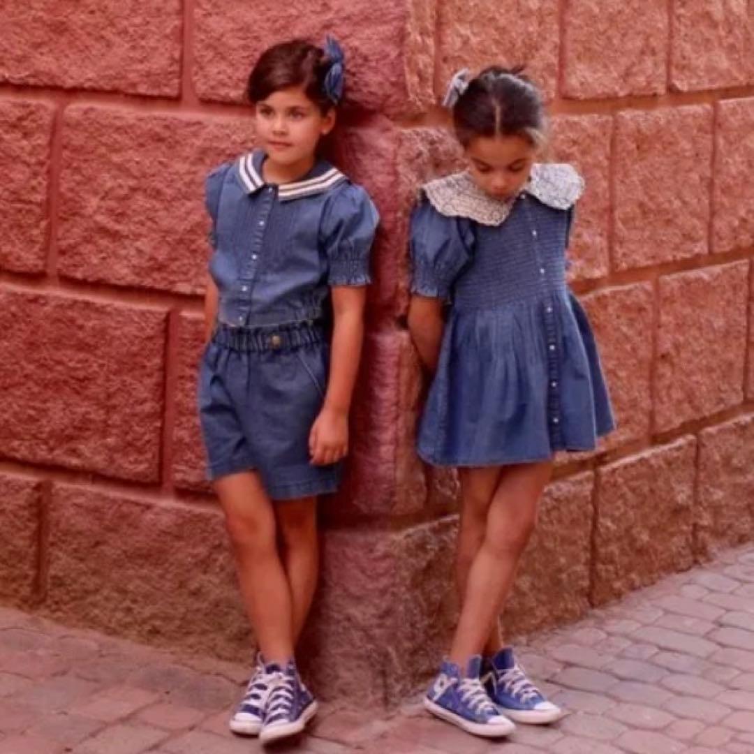 ワンピース Bonjour DENIM TUNIQUE handsmock 10y