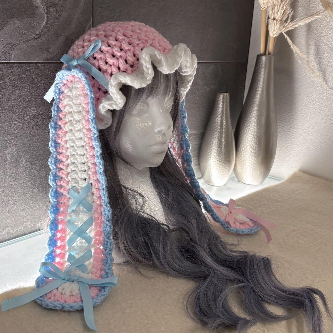 クラウン プロフィールご確認ください。様オーダー　うさ耳ニット帽