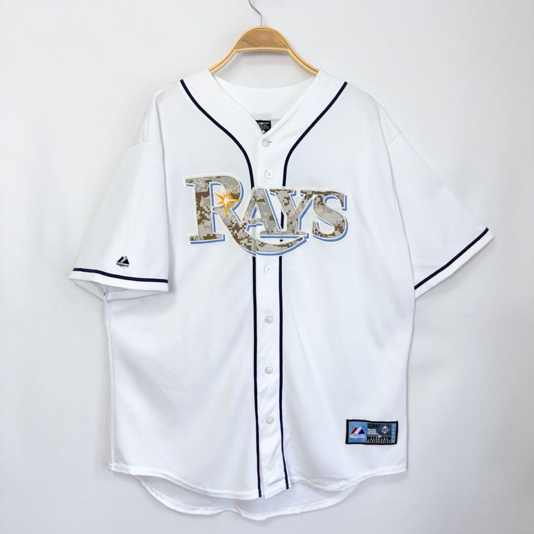 希少 USA製 MLB タンパベイレイズ カモフラ柄 ユニフォーム S102b
