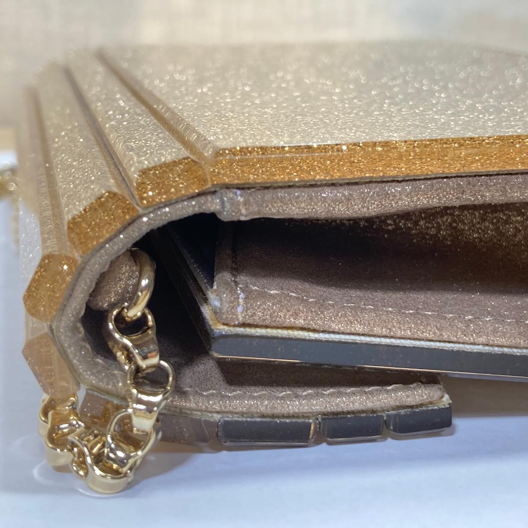 JIMMY CHOO ジミーチュウ グリッター チェーン ショルダーバッグ