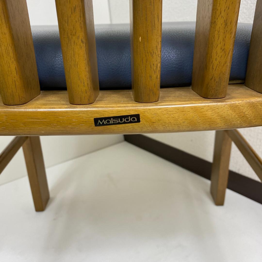 【匿名配送】2脚セット 松田家具 ダイニングチェア 椅子 昭和レトロ 木製