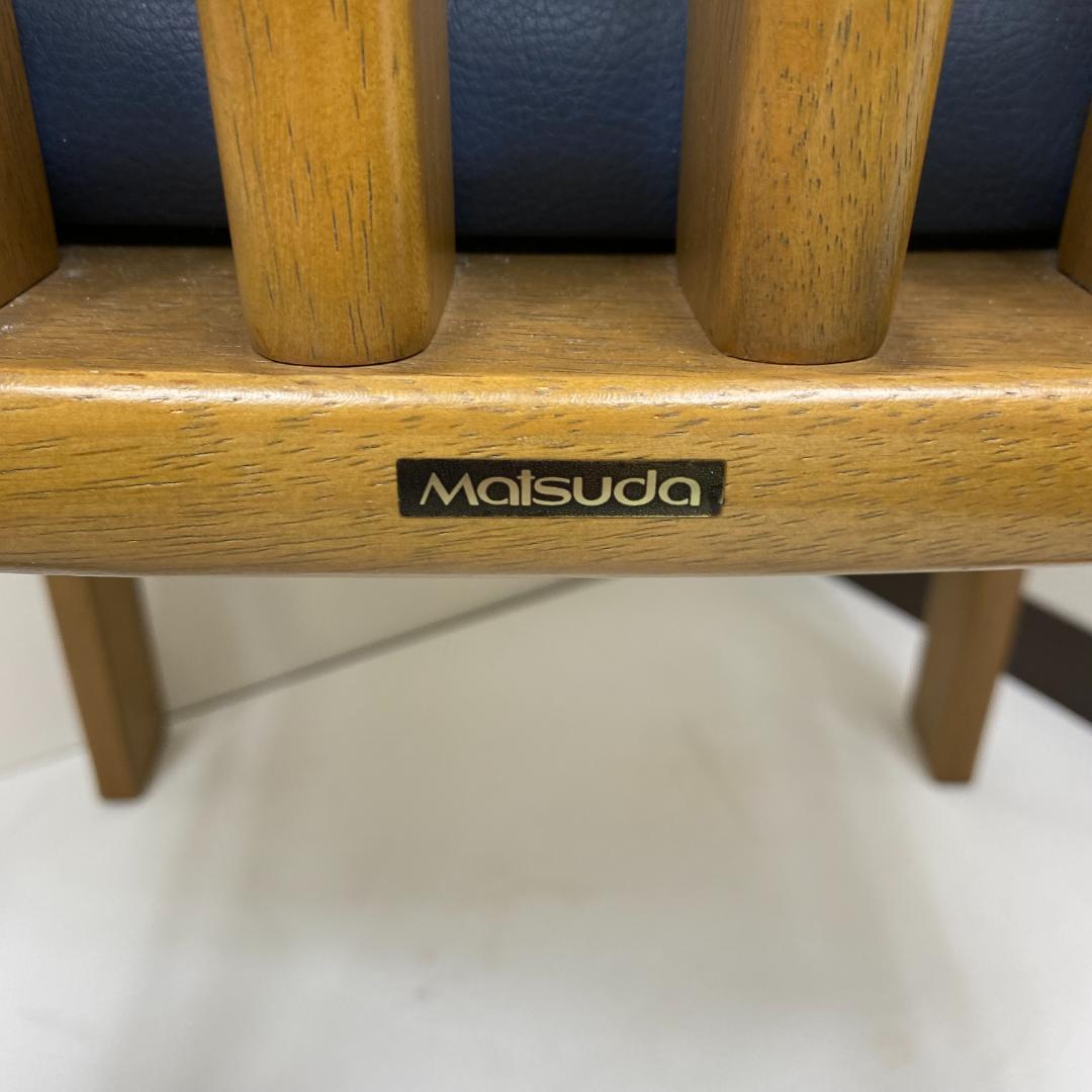 【匿名配送】2脚セット 松田家具 ダイニングチェア 椅子 昭和レトロ 木製