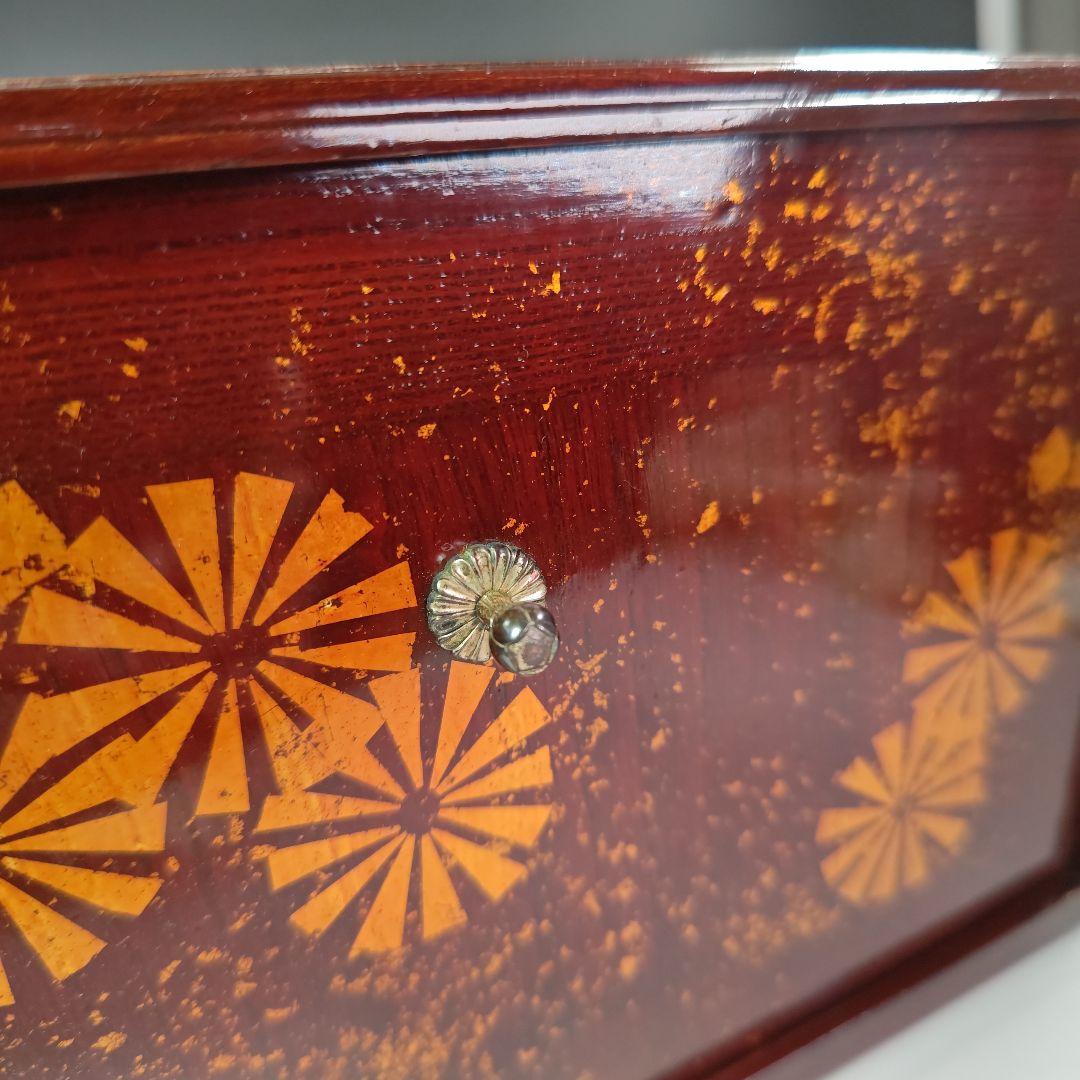 イ628 茶箱『前端雅峰造』『菊蒔絵　茶箱　木箱』茶道具