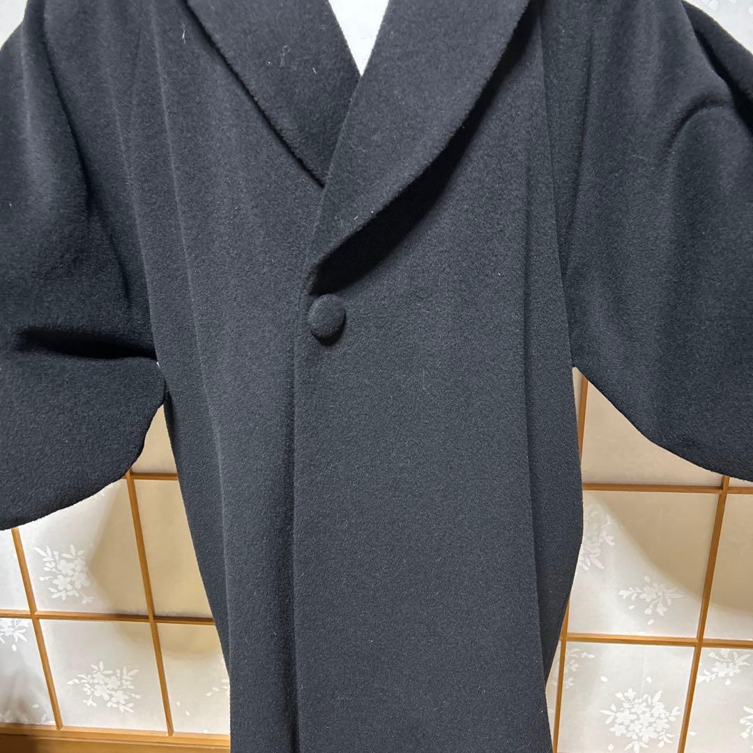 2、3度着用品美品毛カシミヤナイロン混シャルム へちま衿和装コート BL